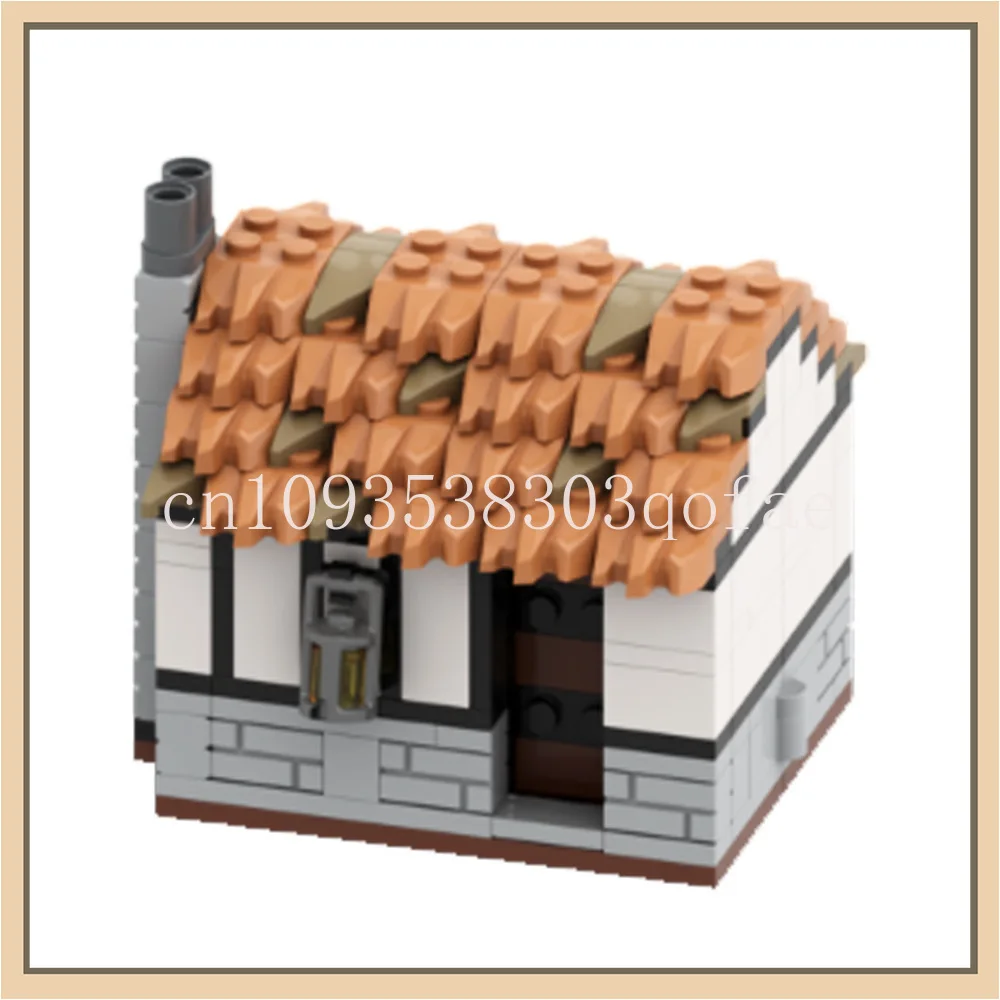 

MOC- 139130 Строительные блоки, средневековый замок Золотой Лев, модель здания, мелкозернистый вид на улицу, набор строительных блоков, подарок
