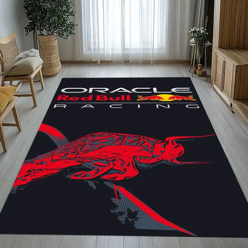 Vintage Racing Car R-Red B-Bull Garage Area Rug,Non-Slip Carpet Mat for Living Room Bedroom Playroom,Sofa Floor Rug,Home Decor