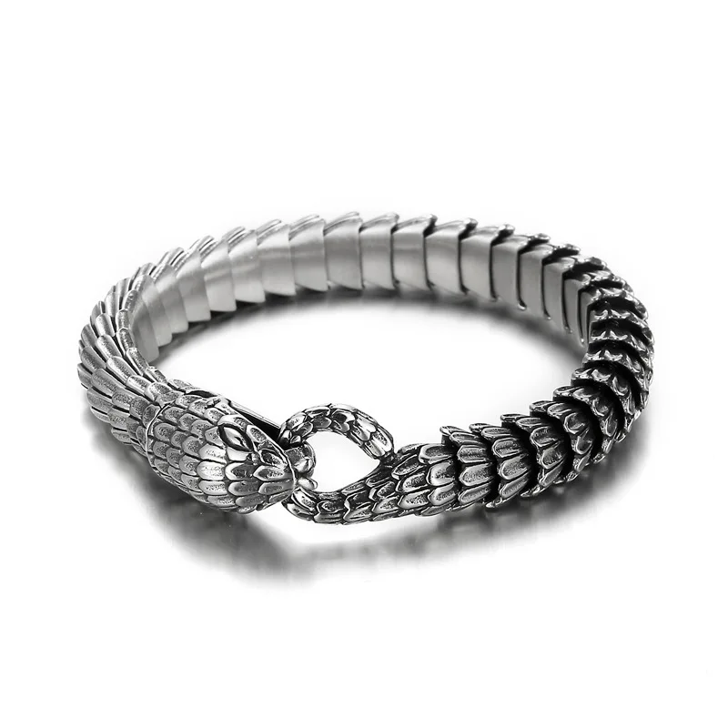 Vintage Snake Ouroboros Men Bracelets Stainless Steel Women Jewelry New in Top Quality Fashion Accessories Gifts Wholesale