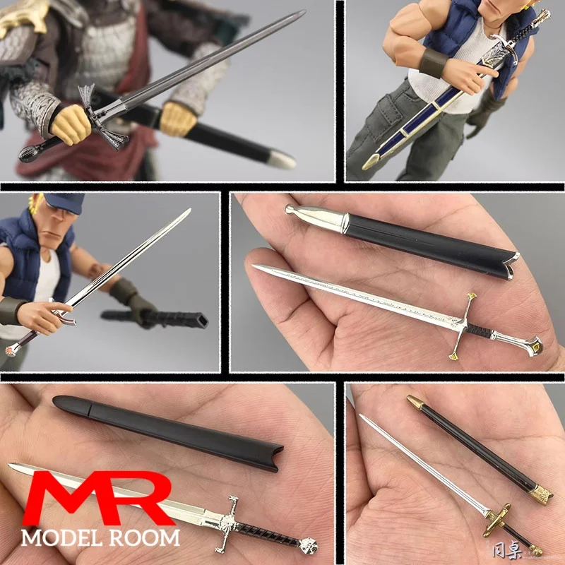 

1/12 Scale Male Female Long Sword Model Soldier Alloy Scene Accessories Props Fit 6'' Soldier Action Figure Body Dolls