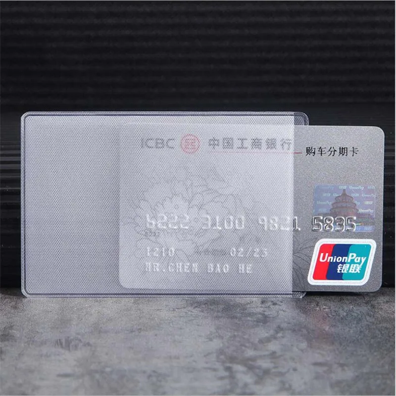 

10pcs/lot 60*93mm Transparent Card Protector Sleeves ID Card Holder Wallets Purse Business Credit Card Protector Cover Bags