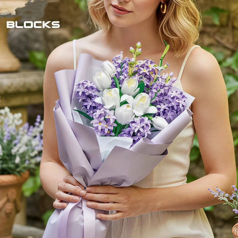 739-個-moc-保存花モデルビルディングブロック都市家の装飾花束植物レンガキット子供の知育玩具-diy-ギフト