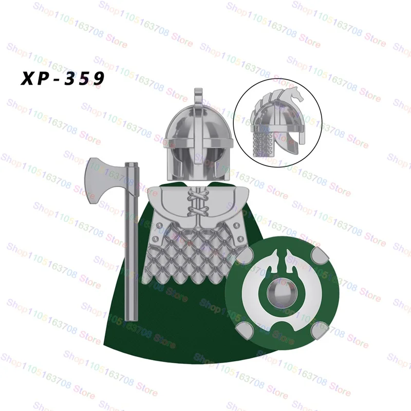 Cavalieri medievali Soldati Elfi Guerriero Esercito Figure Armatura Scudo Accessori Building Block Giocattoli per bambini Regali KT1046