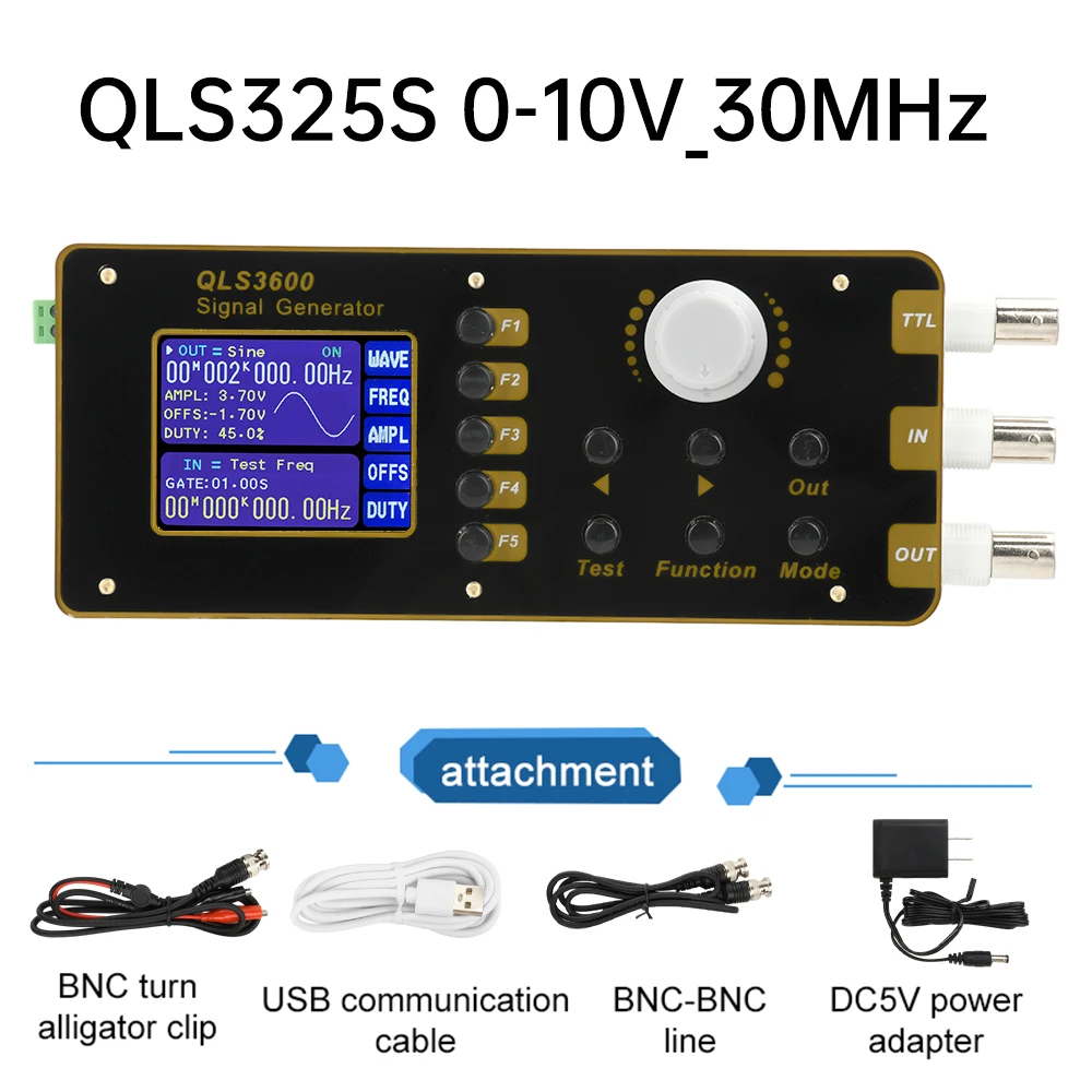 

QLS3600S Oscilloscope 2.4inch TFT LCD Arbitrary Wave DDS Function Signal Source/Frequency/Pulse/Sweep/Counter Signal Generator