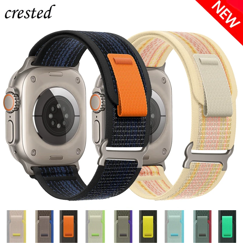 Trail strap for Apple watch Ultra band 49mm 44mm 40mm 45mm 41mm 38mm 42mm 44 mm Nylon bracelet iWatch series 9 7 6 3 se 8 bands