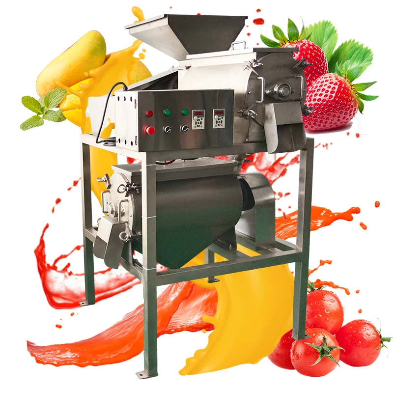 Commercial Fruit Pulp Machine Machinery Double Channel Cherry  Paste Pulping Juice Extractor Machine