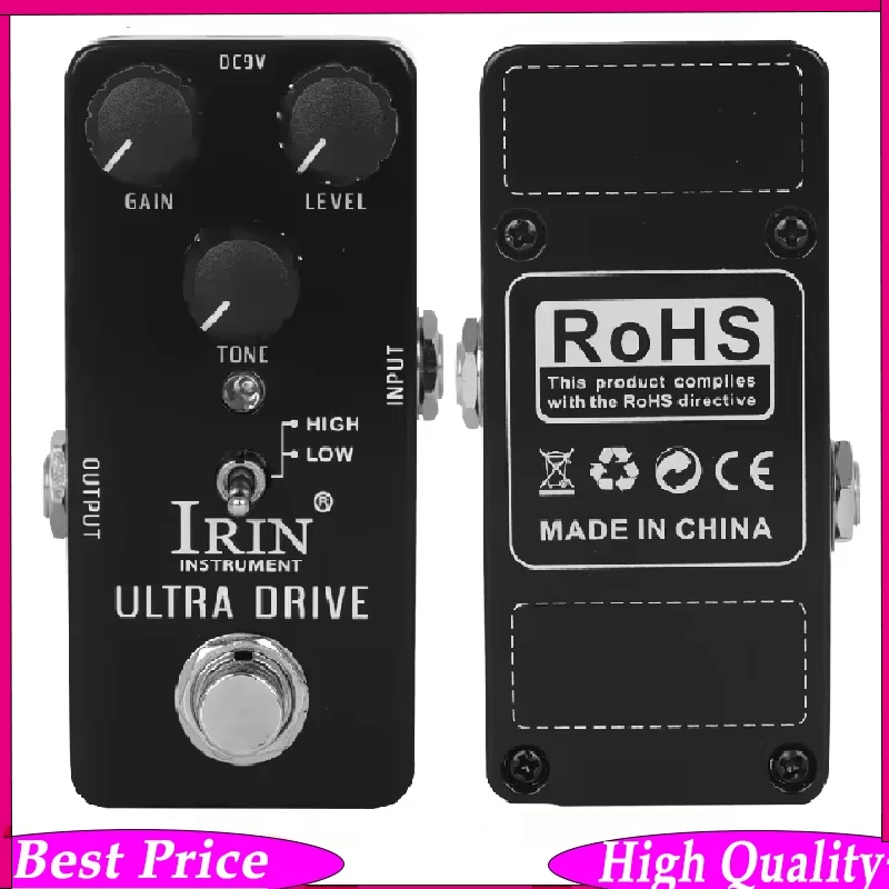 

IRIN RS-02 Ultra Drive Электрогитарная педаль эффектов High Gain Overdrive с функцией True Bypass, педаль овердрайва, аксессуар для гитары