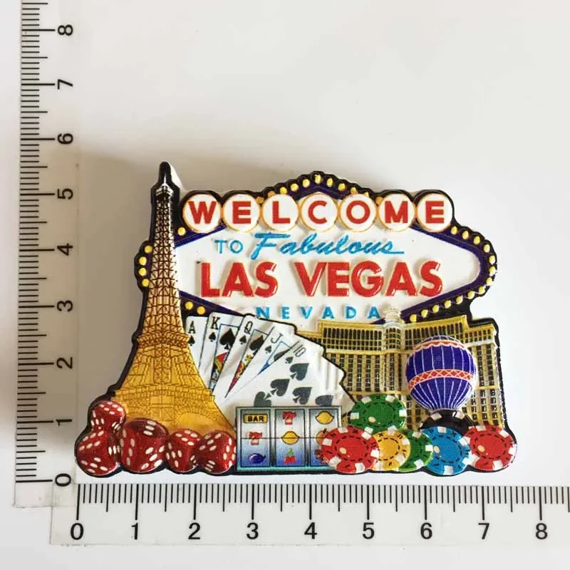 Las Vegas Creative Refrigerator Magnets Set World and City Tourism USA Las Vegas Landmark Building Fridge Magnet Souvenir Gift