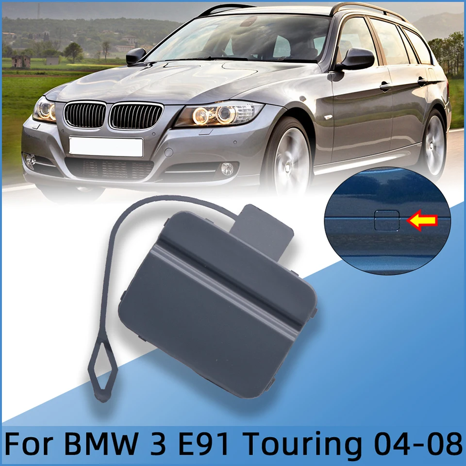 

Rear Bumper Towing Hook Cover For BMW Series 3 E91 Touring Ordinary Version 2004-2008 High Quality Spray Paint Black White Grey