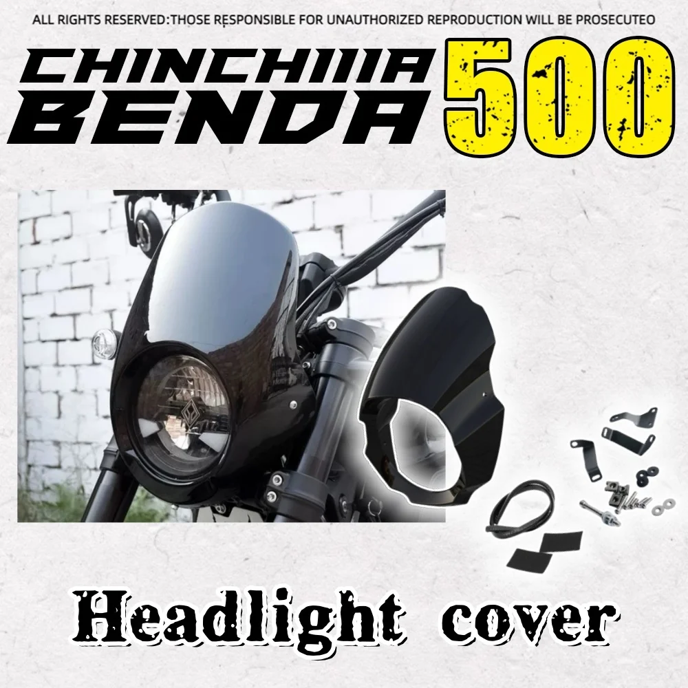 

For BENDA ChinchiIIa 500 Custom Original Headlight Pig Head Cover Front Windshield Decorative Cover Accessories