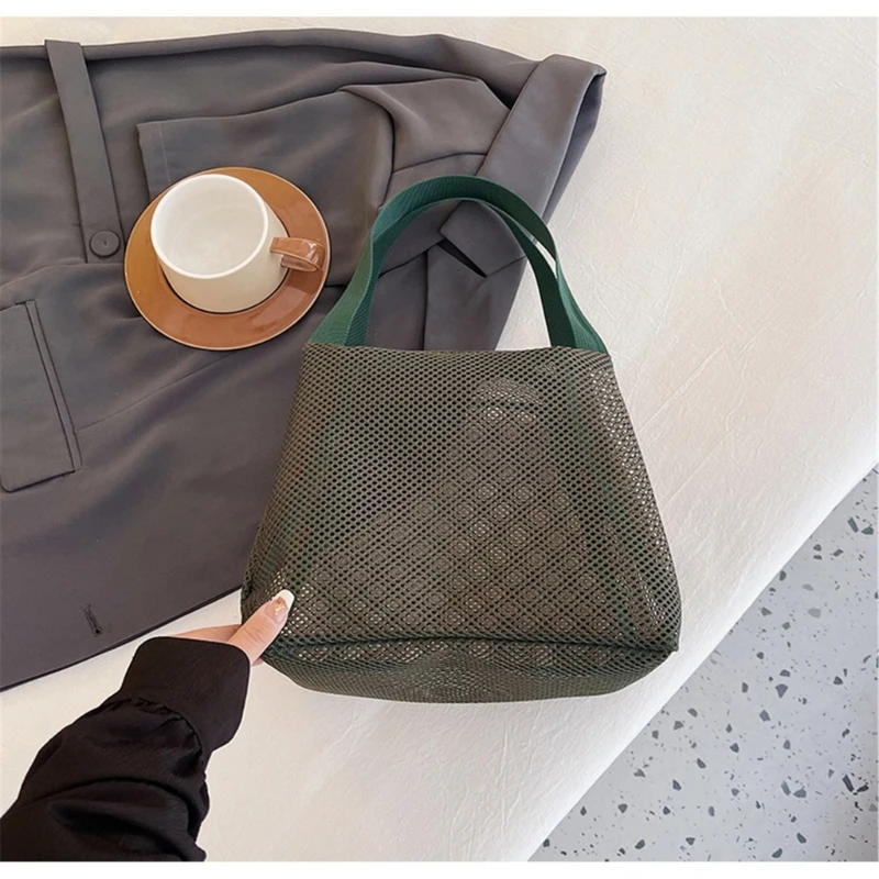 

Large Capacity Clear Mesh Storage Portable Wash Bag Breathable Toiletries For Gym Travel Daily Use