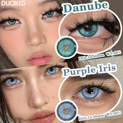 DUOXIU 1 Pair Color Contact Lenses Colored Pupils Fashion Blue Green Lenses for Eyes Diopters Myopia Contact Soft Lenses Yearly