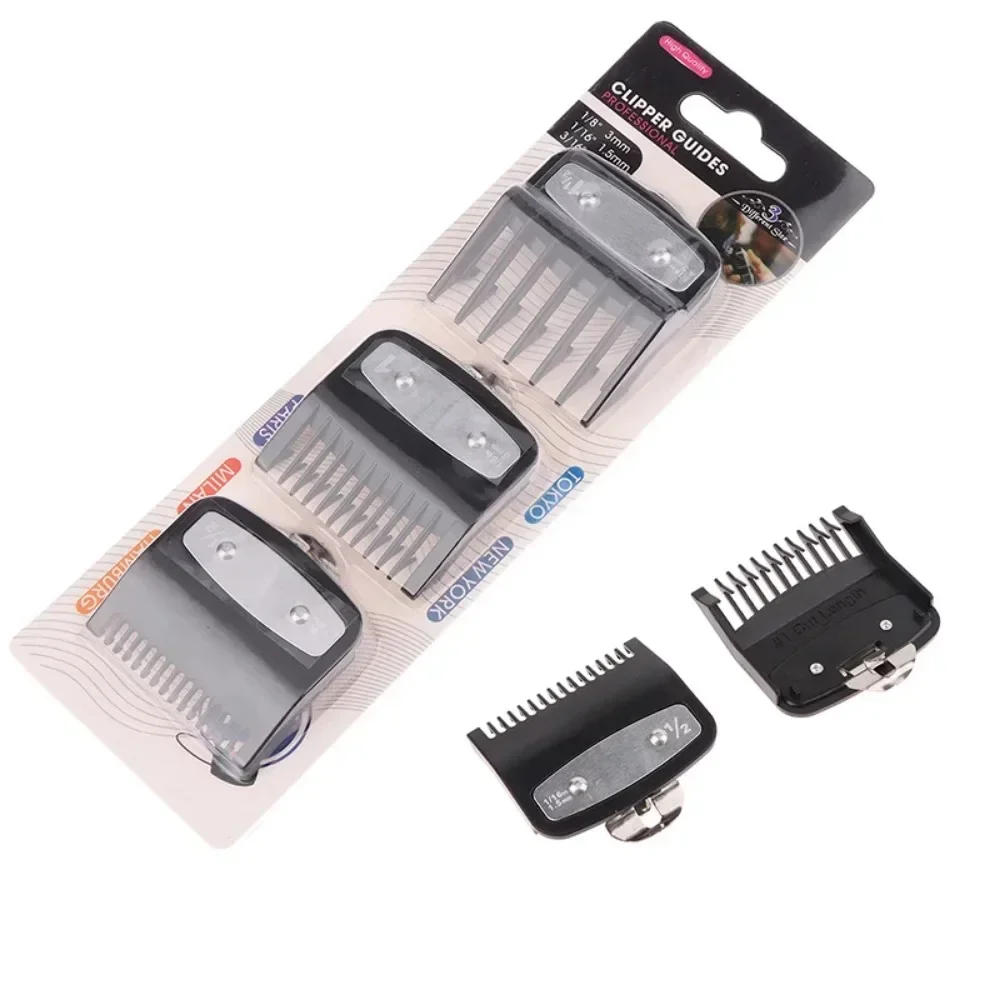 

3 Pcs Hair Clipper Guards Guide Combs Trimmer Cutting Guides Styling Tools Attachment Compatible 1.5mm 3mm 4.5mm Tools Hair Clip