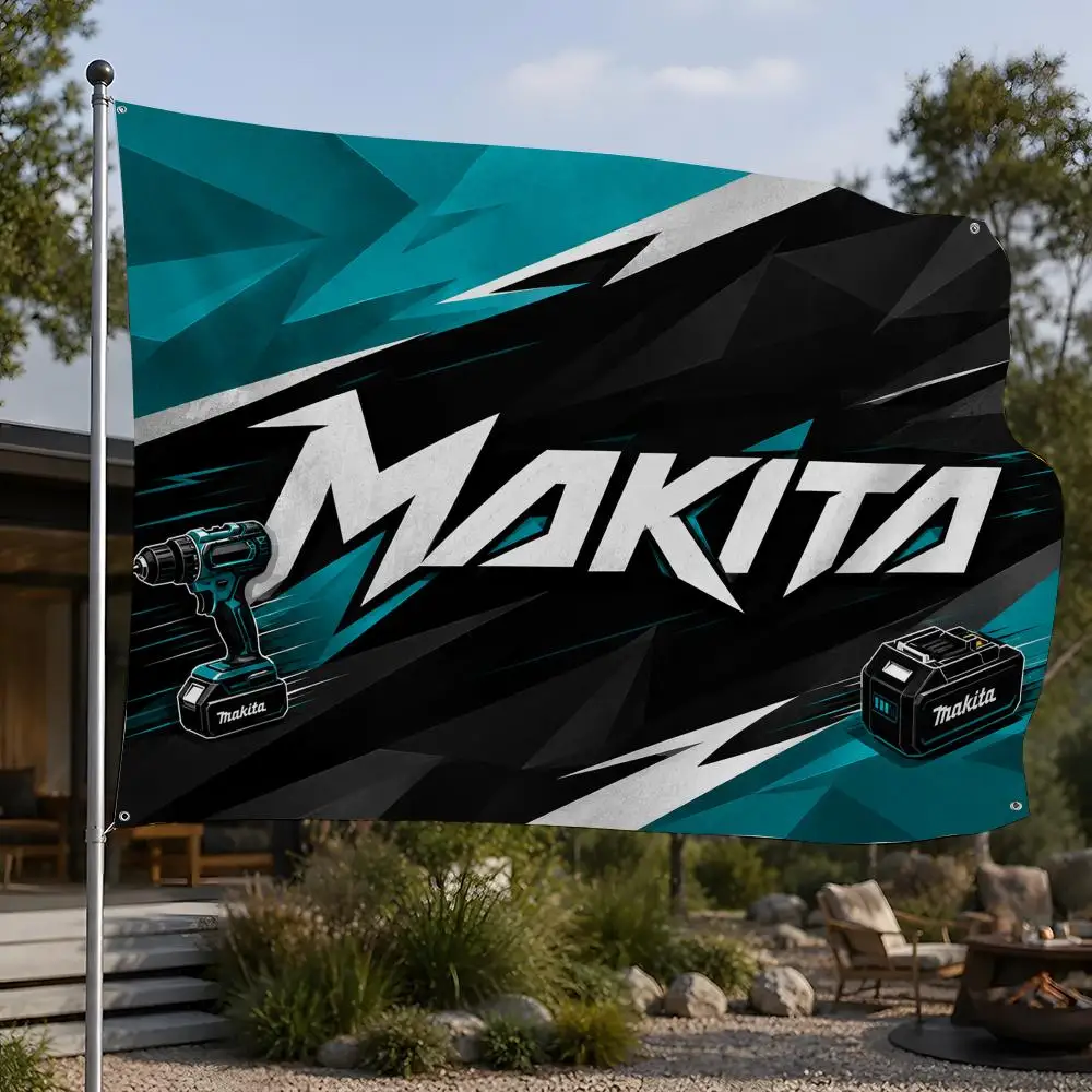 Brand Makita Flags Flags Minimalist Fabric   Outdoor Garden Banner Hanging Sign for Shop Home Decor
