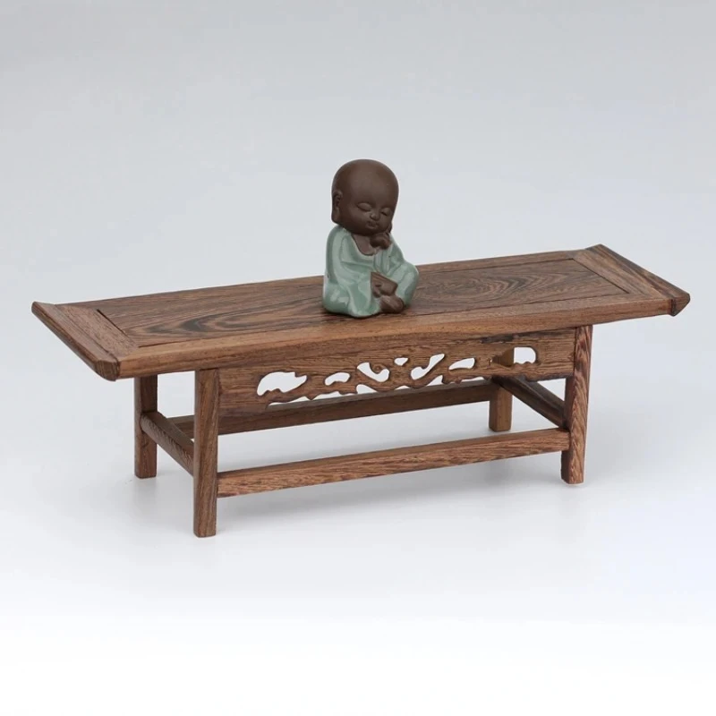 1 Pc Solid Wood Base Buddha Statue Altar Living Room Micro Furniture Home Decoration Display Table for Ornaments Tea Set Base
