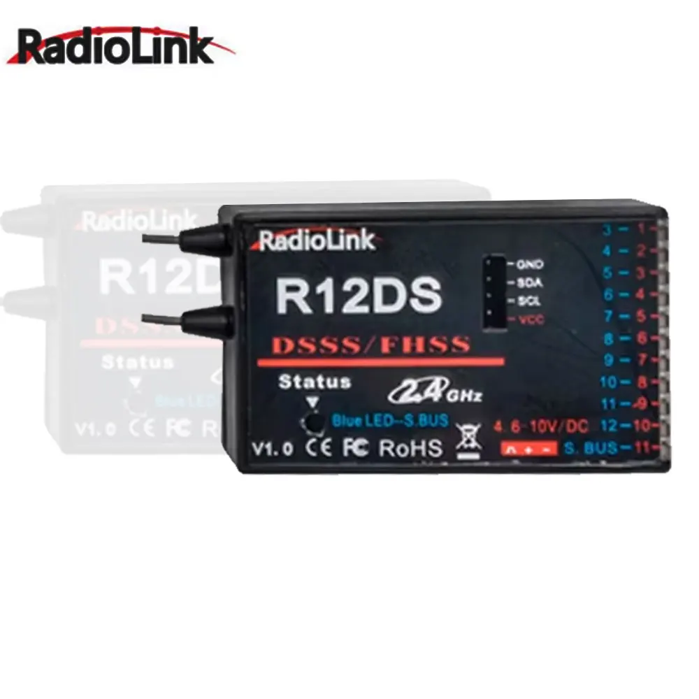 

Radiolink R12DS 2.4G RC-приемник Высокопроизводительный приемник сигналов для радиоуправляемых самолетов и дронов