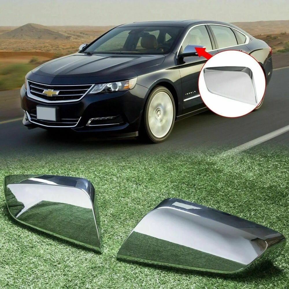 2pcs For 2014-2020 Chevy Impala Chrome Triple Mirror Covers Clip On Mirror Cover Clip Decoration