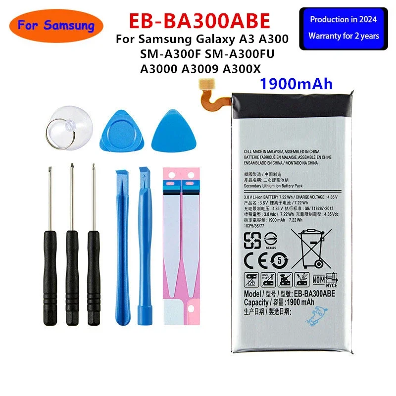 Brand New EB-BA300ABE 1900mAh Battery For Samsung Galaxy A3 A300 SM-A300F SM-A300FU A3000 A3009 A300X Mobile Phone +Tools