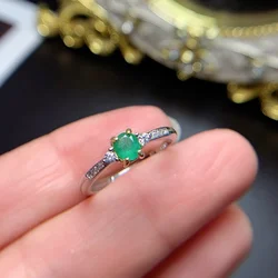 YULEM Natural Emerald 4*5mm Engagement Rings for Women Wedding Rings for Couples Luxury Jewelry
