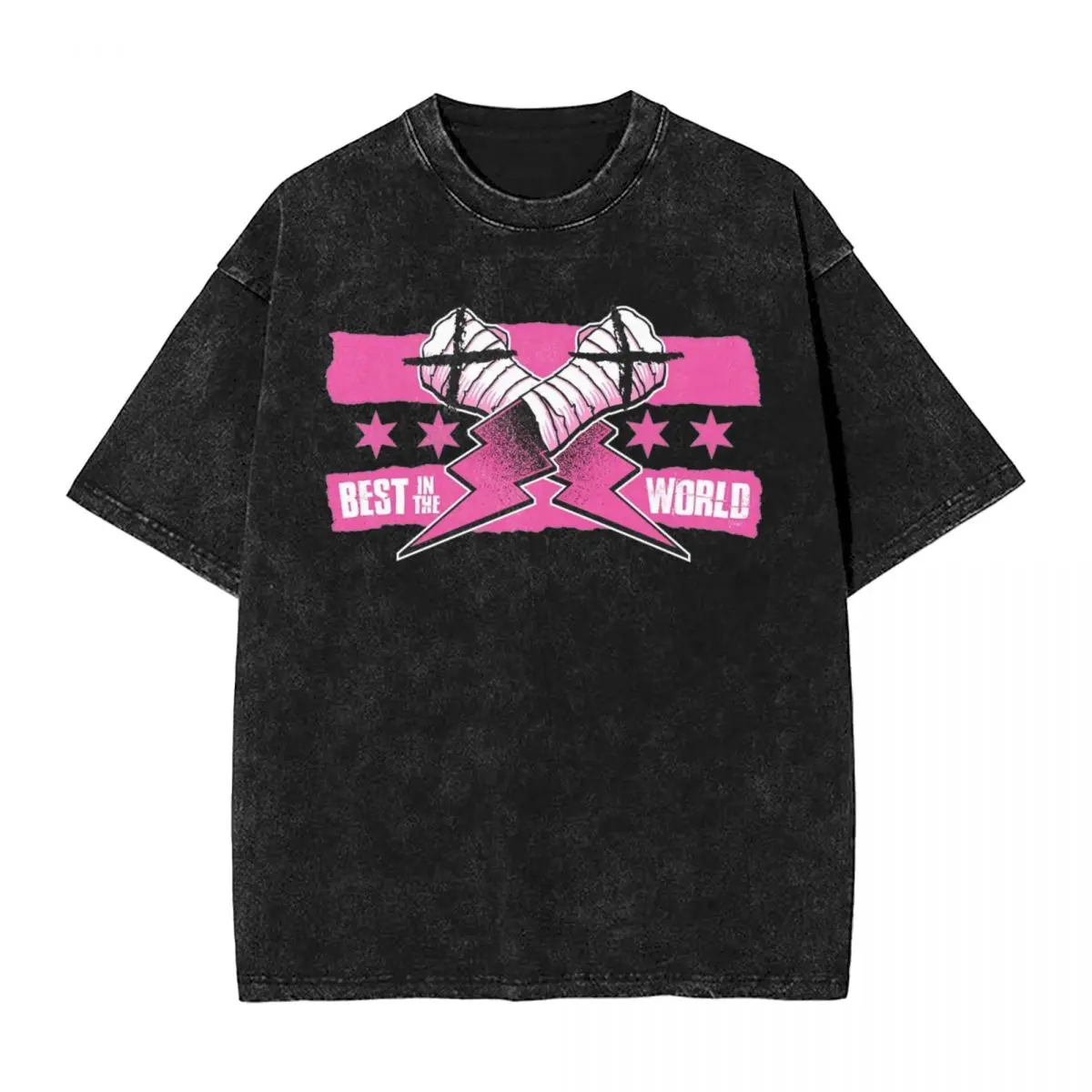 

Cm Punk Aew Best in The World T Shirts Hip Hop Washed Cotton High Street T-Shirt Vintage for Men Women Streetwear Summer Tees