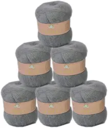 6 Balls Angora Mohair Wool Yarn for Knitting Soft Plush Cashmere Hand Crochet Lanas DIY Scarf Sweater Thread  Sales