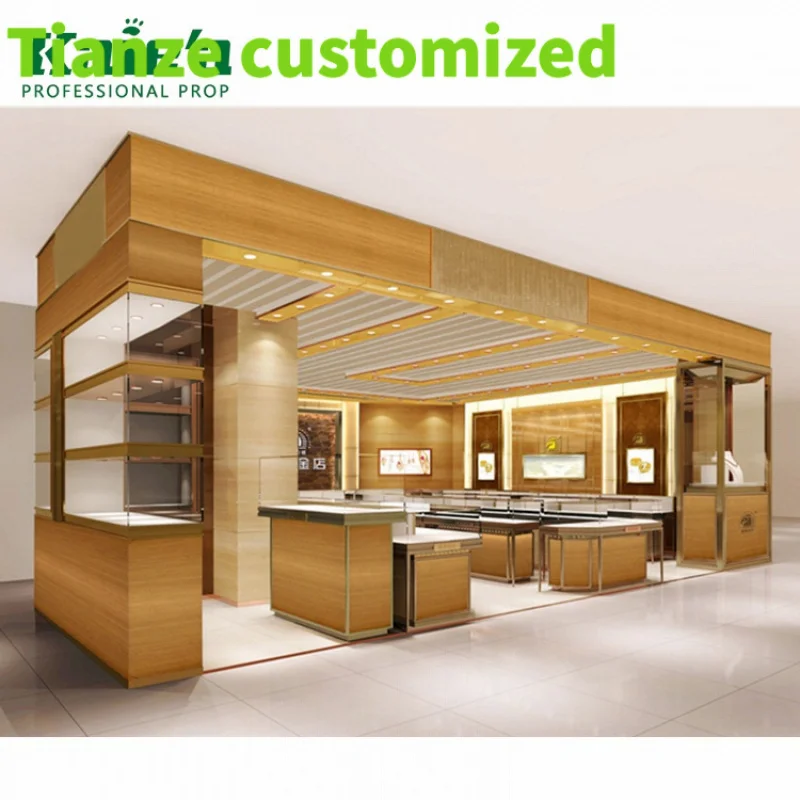 Customized-high end fashionable design glass jewelry showcase kiosk shop display furniture