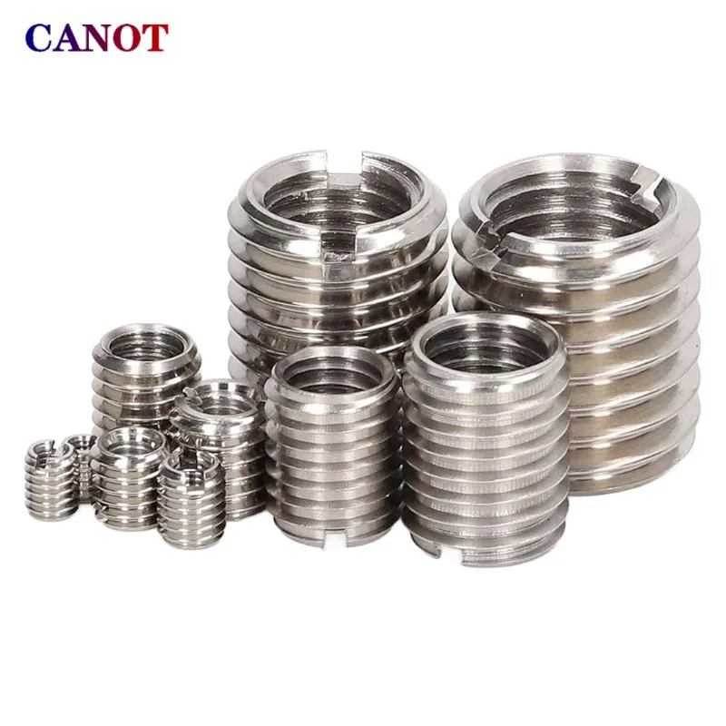 Slotted Inside Outside Thread Adapter Screw M2-12Wire 304 Stainless Steel Thread Insert Sleeve Conversion Nut Coupler Convey1244