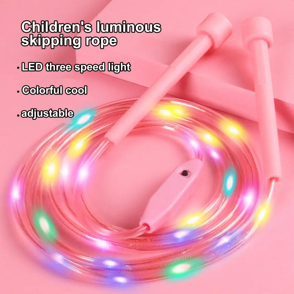 Glowing Skipping Rope Jumping Rope Battery-operated Led Skipping Rope for Kids Colorful Light Comfortable Grip for Home