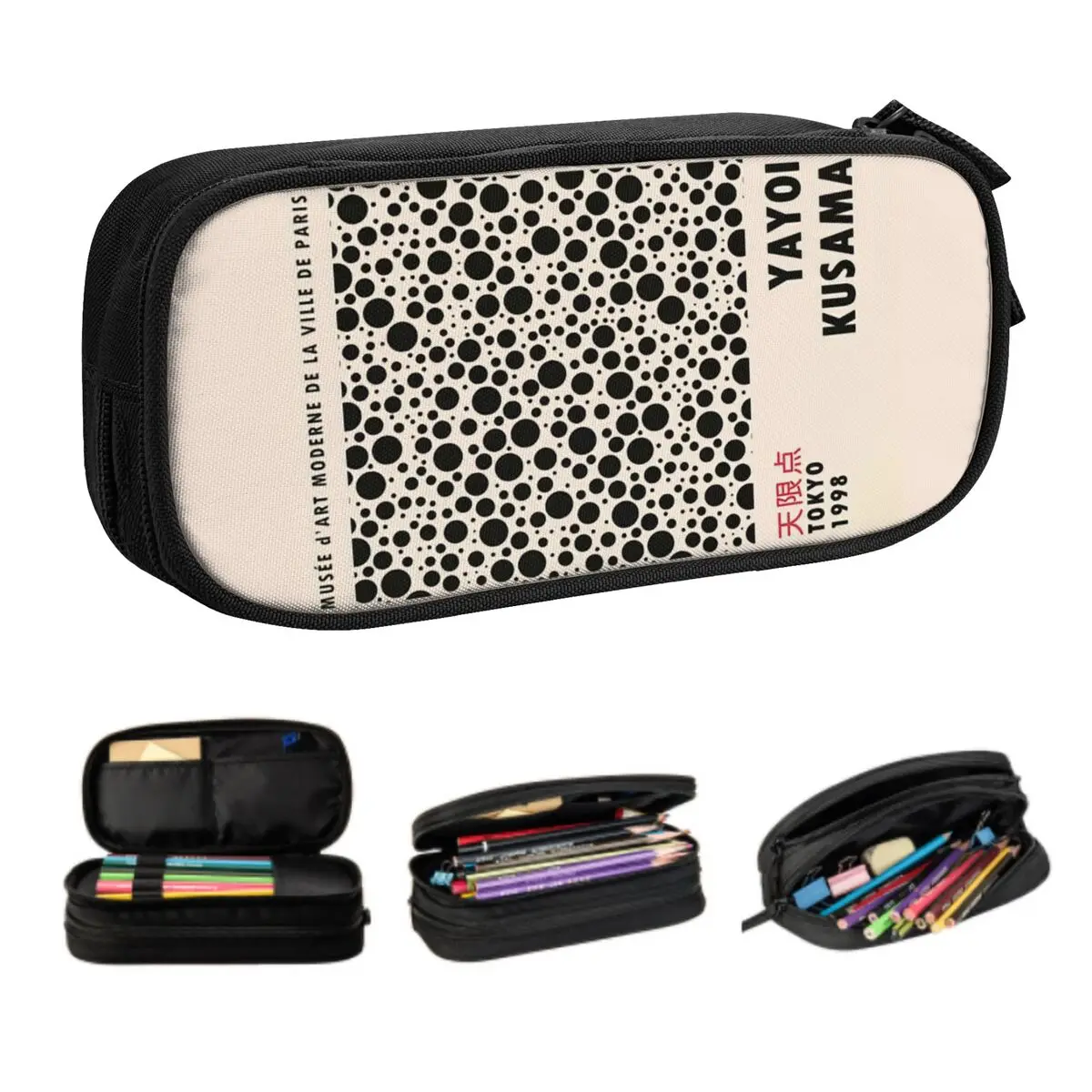 Yayoi Kusama Japanese Exhibition School Pencil Cases Girl Boy Large Capacity Pencil Box Students Stationery