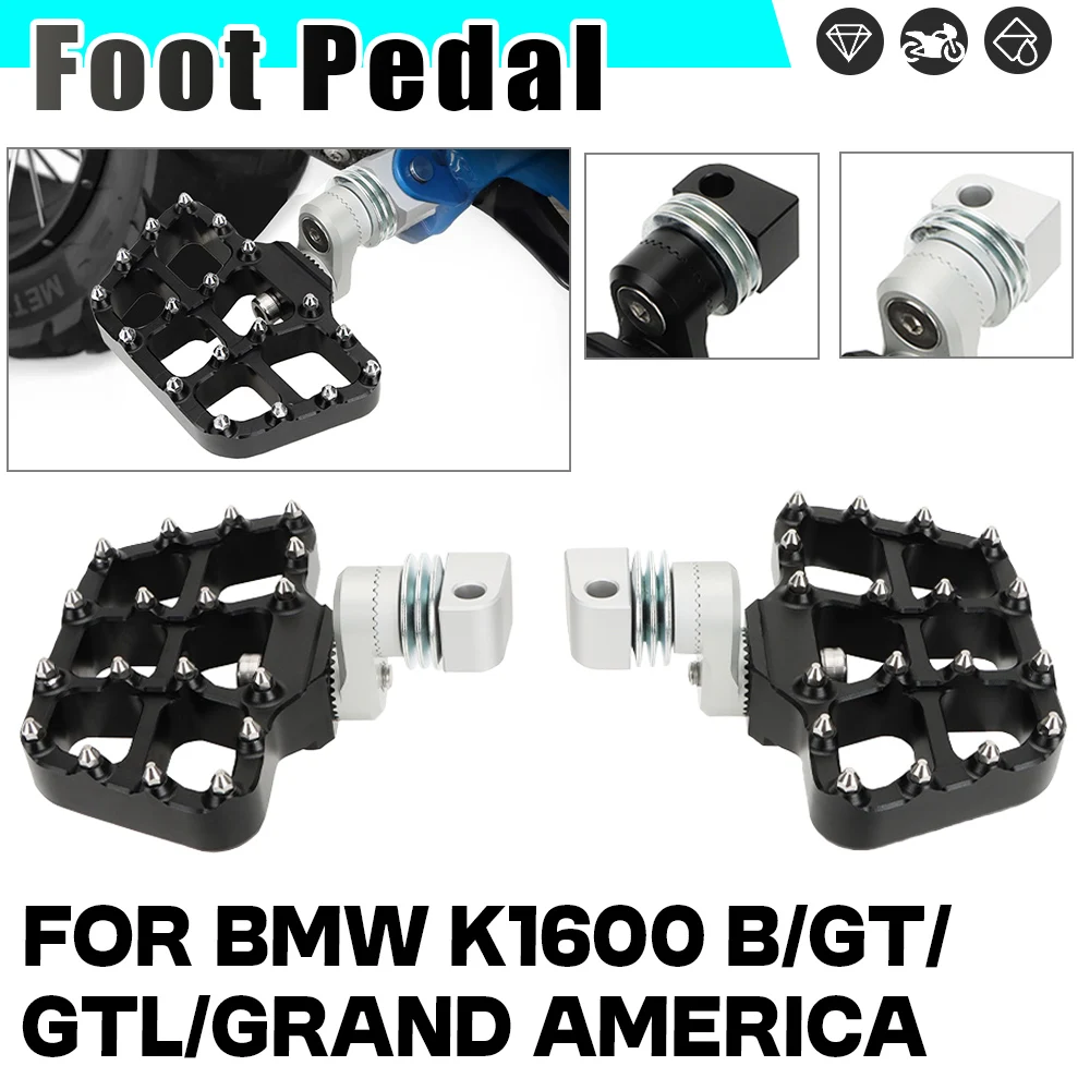

Rear Footrest For BMW K1600 Grand America K1600b K1600 GT K 1600 GTL Motorcycle 360 Adjustable Foot Pegs Rest Pedals Set Footpeg