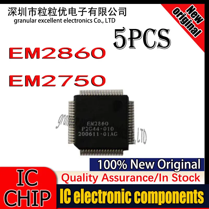 

5PCS 100% New Original EM2860 EM2750 QFP-64 Spot goods Quality assurance Chip