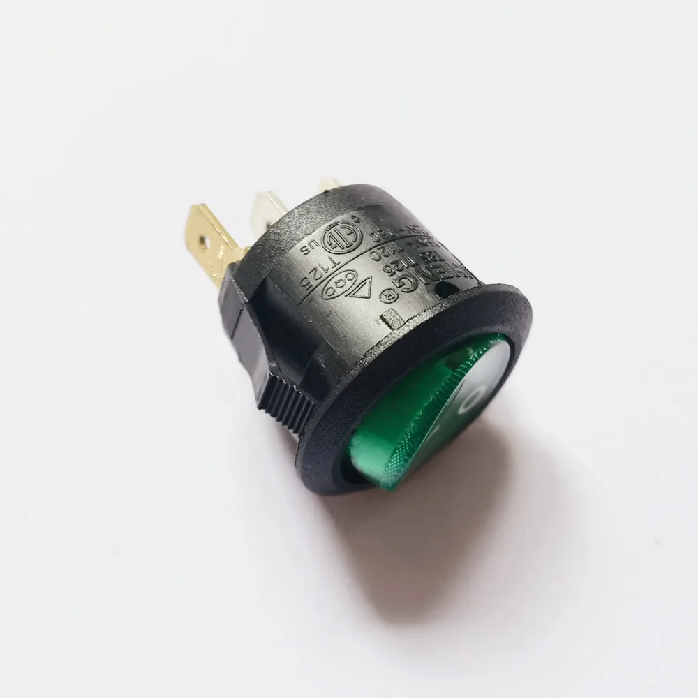 Original new 100% round light switch TH1 T85/55 15A 250VAC rocker switch 3pin red green button