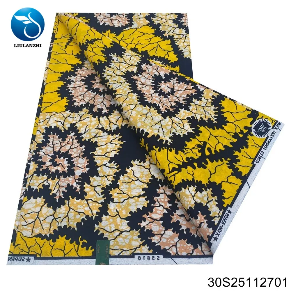 

2025 New Multi-color High-quality, Exquisite and Beautiful Super 100% African Fabric Batik Printed Party Dress 30S251127