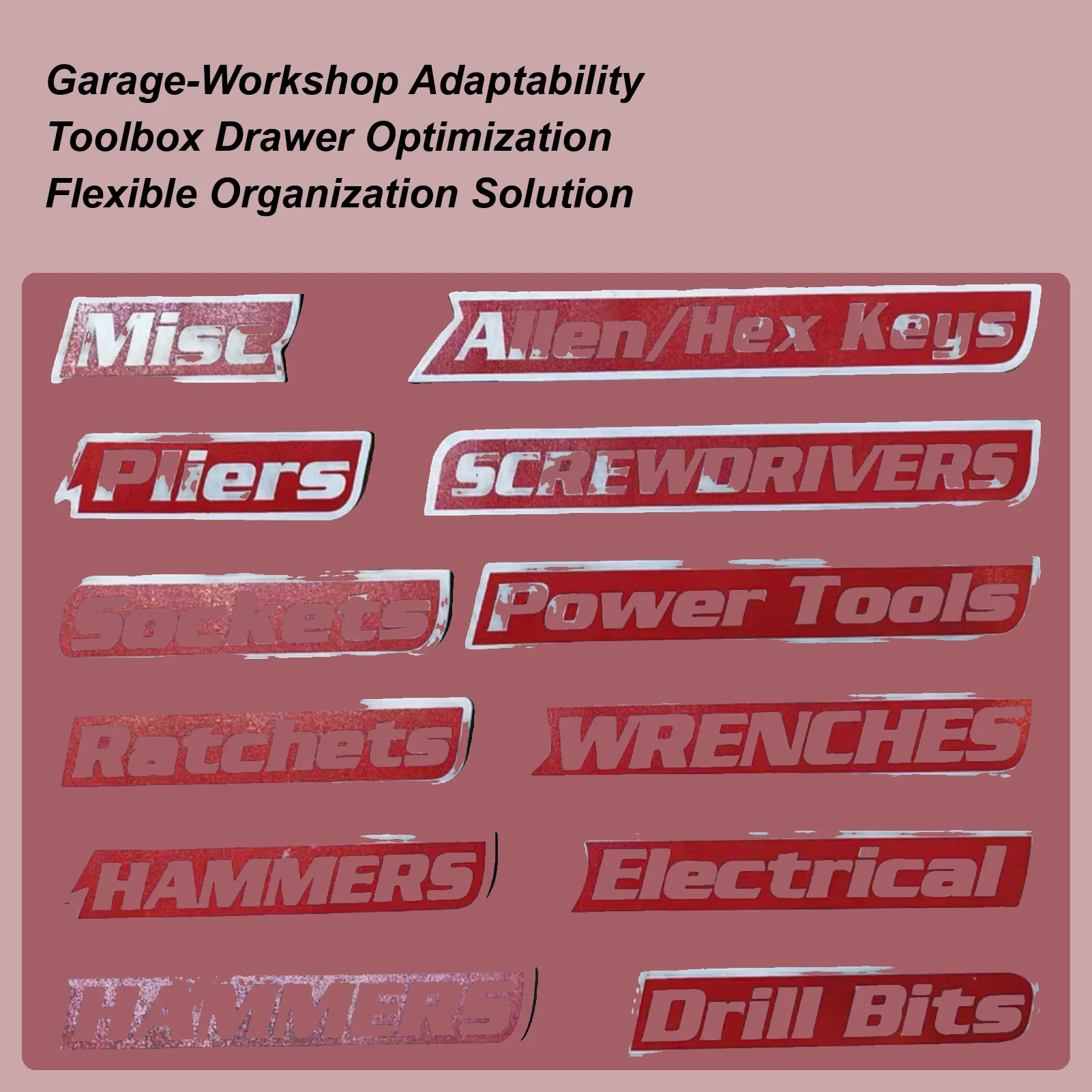 Tool Box Labels 12 Pieces Magnetic Tool Chest Labels Wrench Holder Tags For Home Drawer Cabinet Business Classroom Workshop