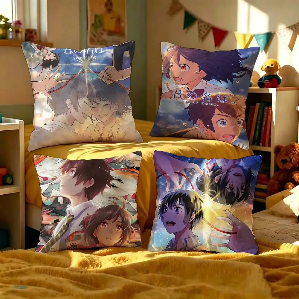 Japan Anime Your Name Pillow Gift Home Office Decoration Bedroom Sofa Car Cushion Cover case 45x45