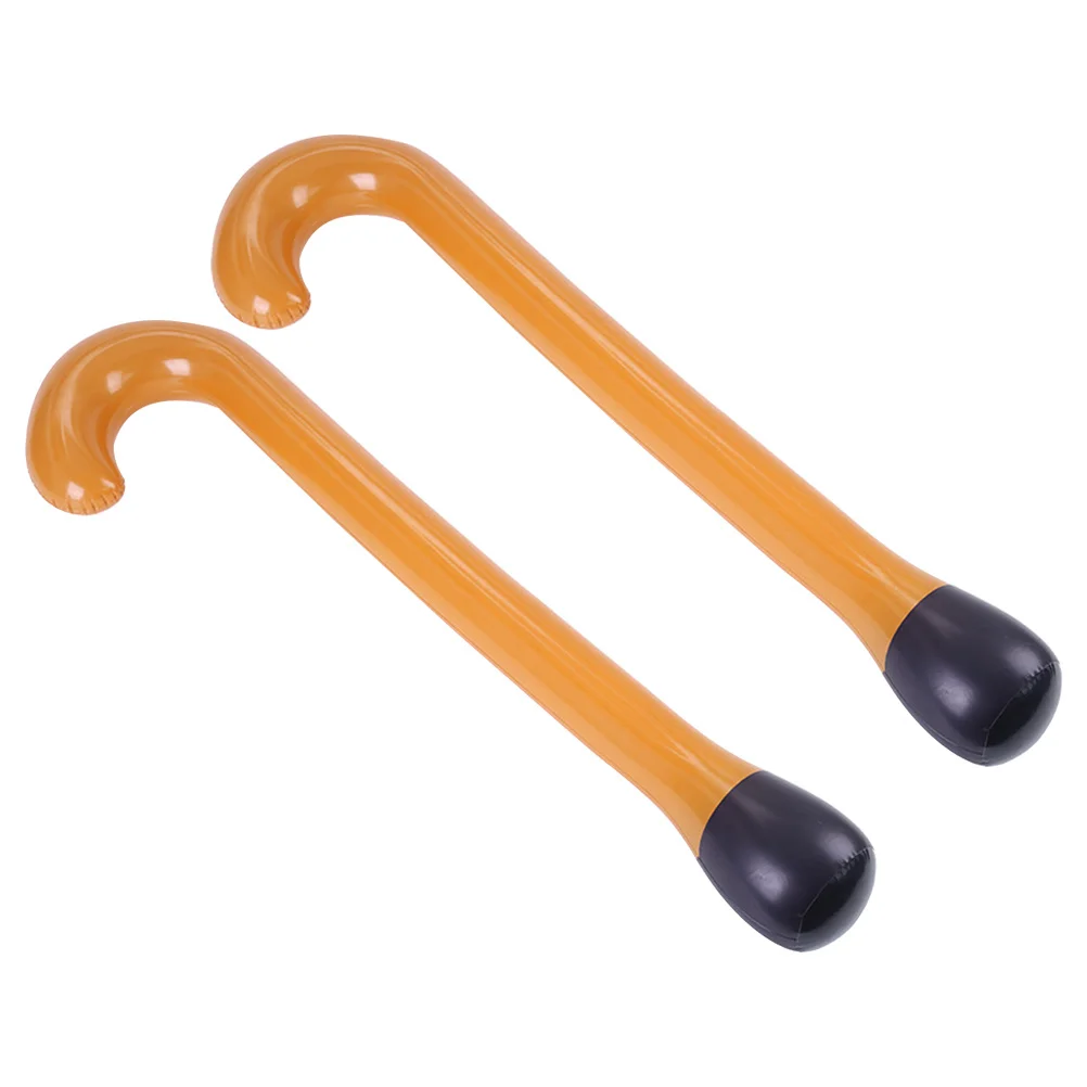 

2 Pcs Inflatable Walking Stick Sticks Halloween Decorative Crutches Inflation