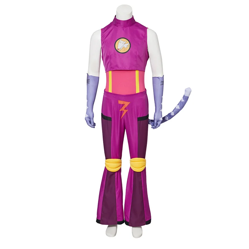 Anime Code Lyoko Odd Della Robbia Cosplay Costume  Purple Top Pants with Accessories Full Set  Halloween Party Outfit