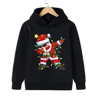 Santa Claus Hoodie Boy Girl Outdoor Street Sports Casual Loose Christmas Party Children Long-sleeve Autumn Winter Sweatshirt Top
