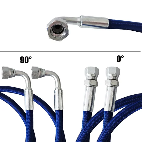 PTFE 나일론 스테인리스 스틸 브레이드 터빈 오일 피드 파이프 라인, 압력 스테인리스 원격 터보 차저 센서, 테플론 호스, 6AN