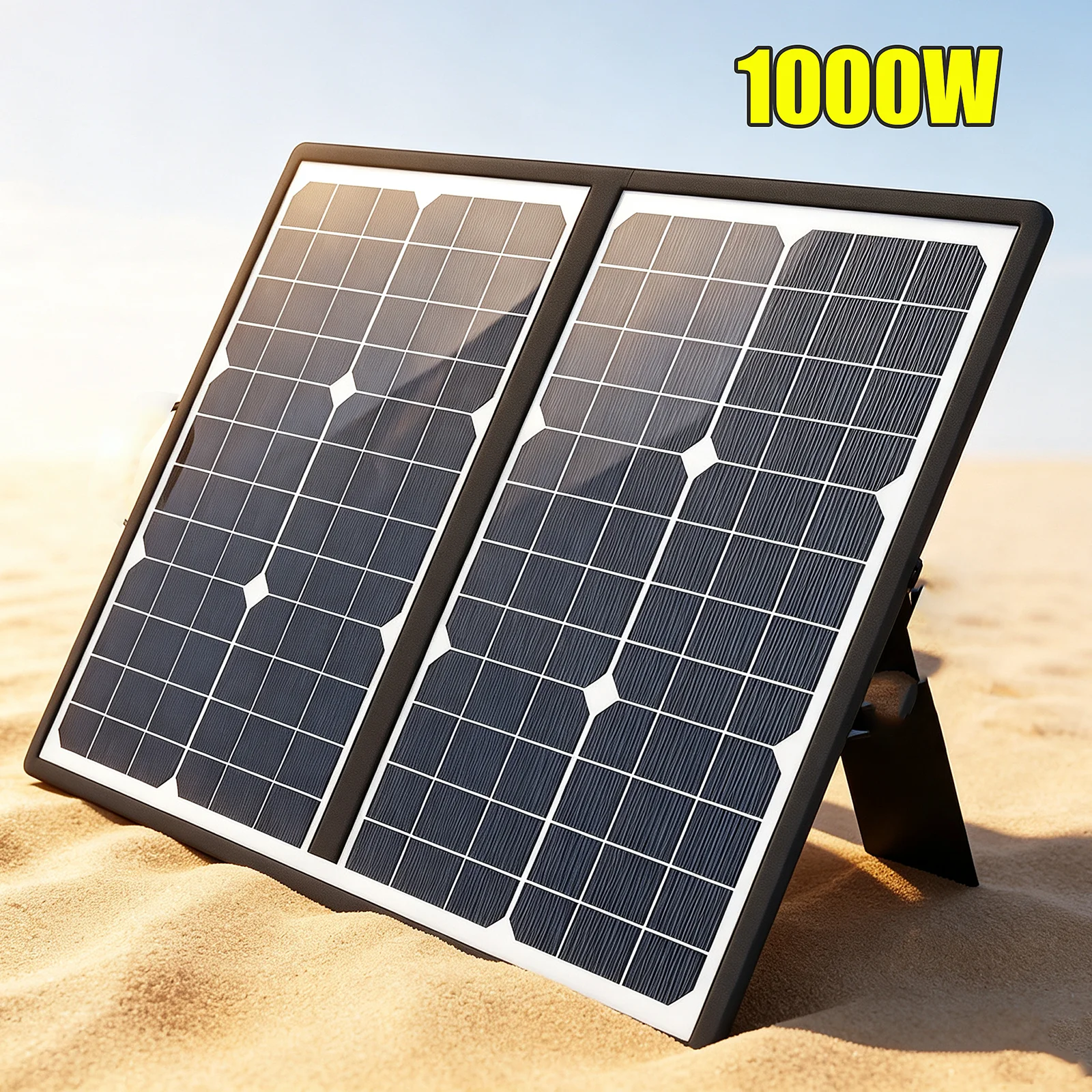 1000W Foldable Solar Panel Charger Kit Complete Camping MPPT Power Station Generator Charger 18V for Car Boat Caravan RV Camp