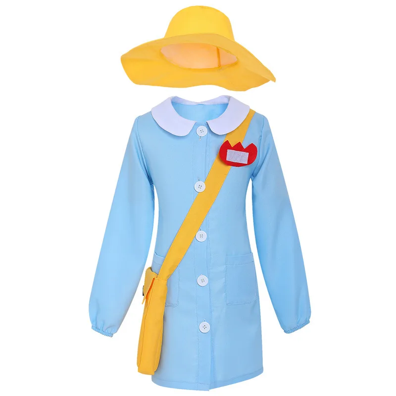 Adult Women Nurse Nursery Governess JK Japanese Kindergarten School Uniform Shirt Dress Hat Halloween Cosplay Costumes Outfit