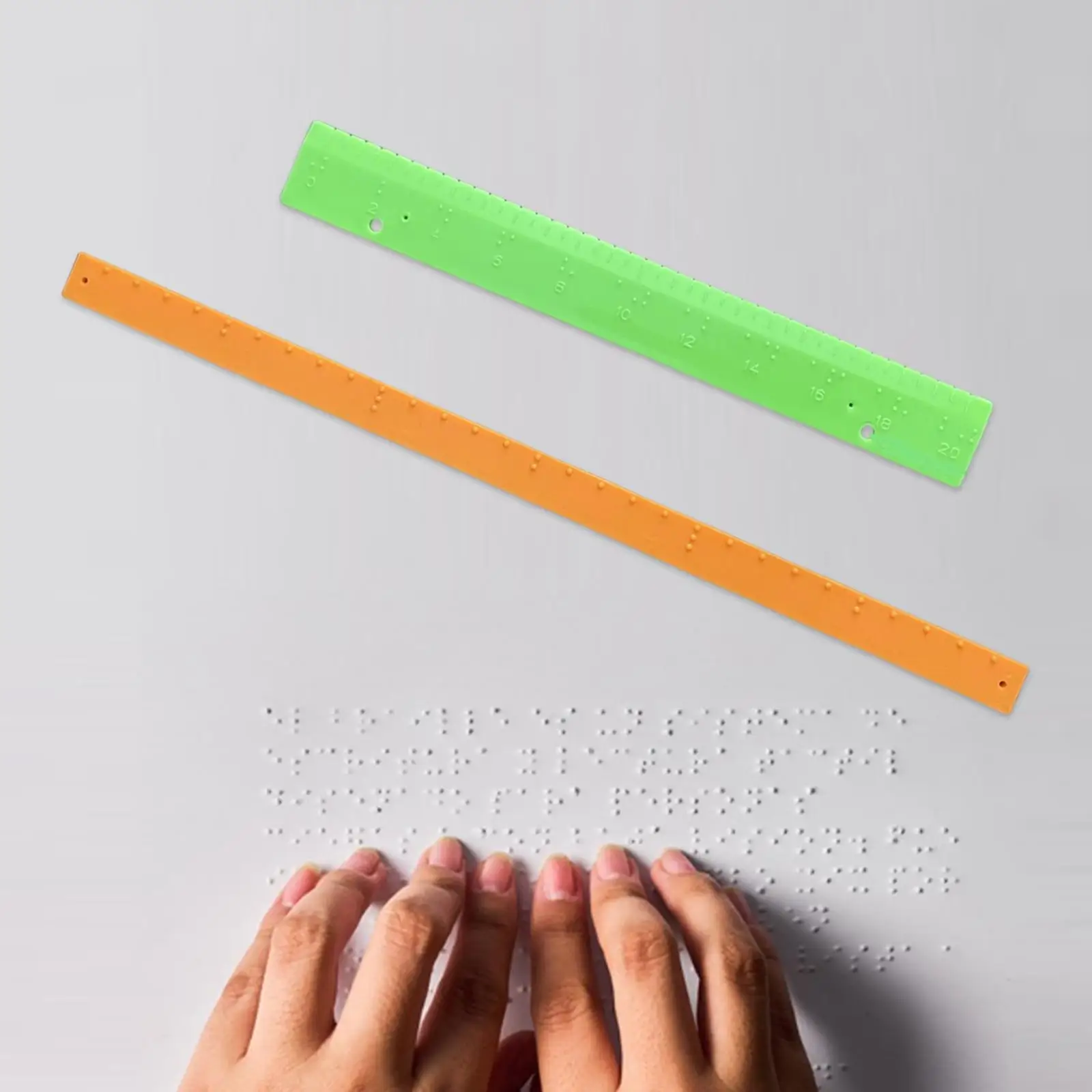 

Braille Ruler Easy Use Stationery Drawing Instrument for Teacher Math Geometry Tool Learning Supplies for Office School Home
