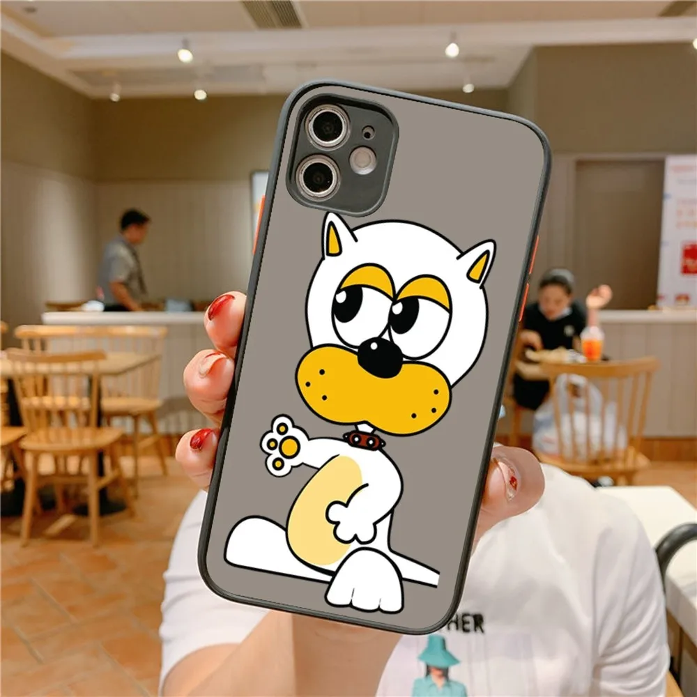 Cartoon Dog Phone Case For IPhone 14 11 12 13 Mini Pro Max 8 7 Plus X XR XS MAX Translucent Matte Cover