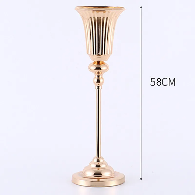 Imagem -05 - Flor de Ouro Vaso para o Centro do Casamento Mesa Decorativa Metal Trompete Suporte Floral Recepção de Natal Anivers 10 Pcs