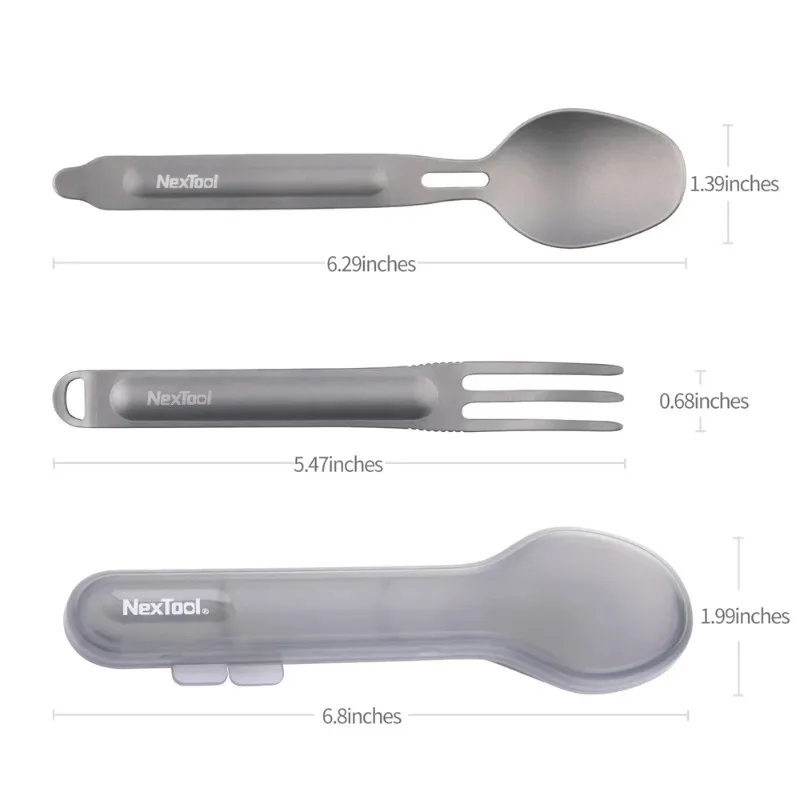 NexTool Titanium Spoon Spork Outdoor Portable Reusable Camping Tableware Case EDC Environmental Picnic Cookware Cutlery