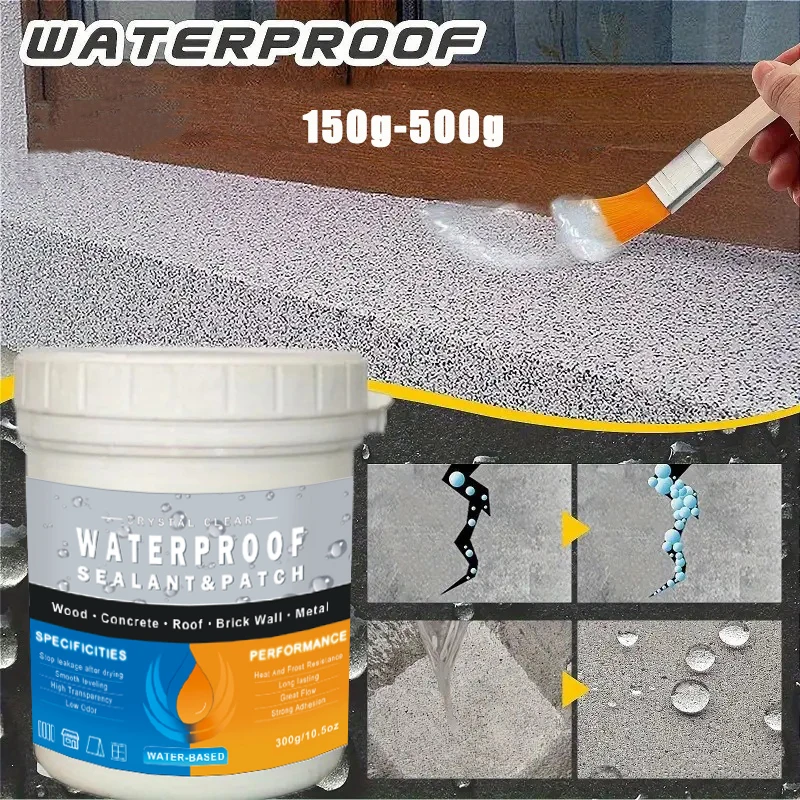 150g/300g/500g Invisible Waterproof Sealant Transparent Water-Based Leak Repair For Providing Waterproof Protection
