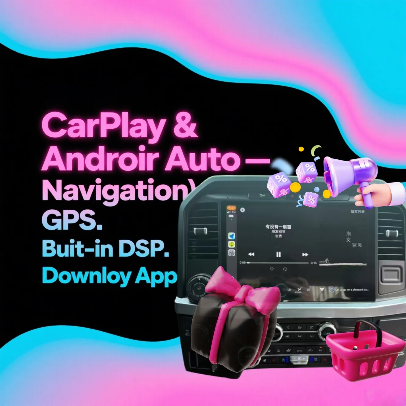 أندرويد 13 راديو السيارة ستيريو لفورد F150 2021 2022-2025 13.3 "شاشة الوسائط المتعددة CarPlay اللاسلكية CarPlay و Andriod Auto