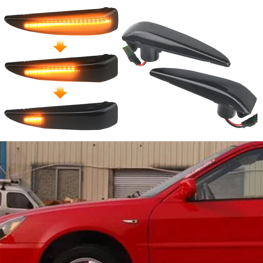 For Mitsubishi Mirage 2014-2019 Hot Sale LED Side Fender Marker Lamp Dynamic Turn Signal Light Quick Install 12V Auto Accessorie