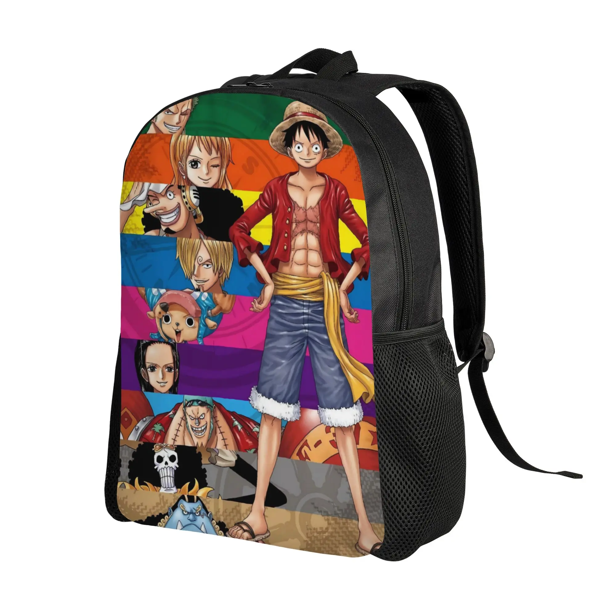 Strawhat Crew Anime Backpack Women Men Ones Pieces Print Backpacks Polyester Modern School Bags University High Quality Rucksack