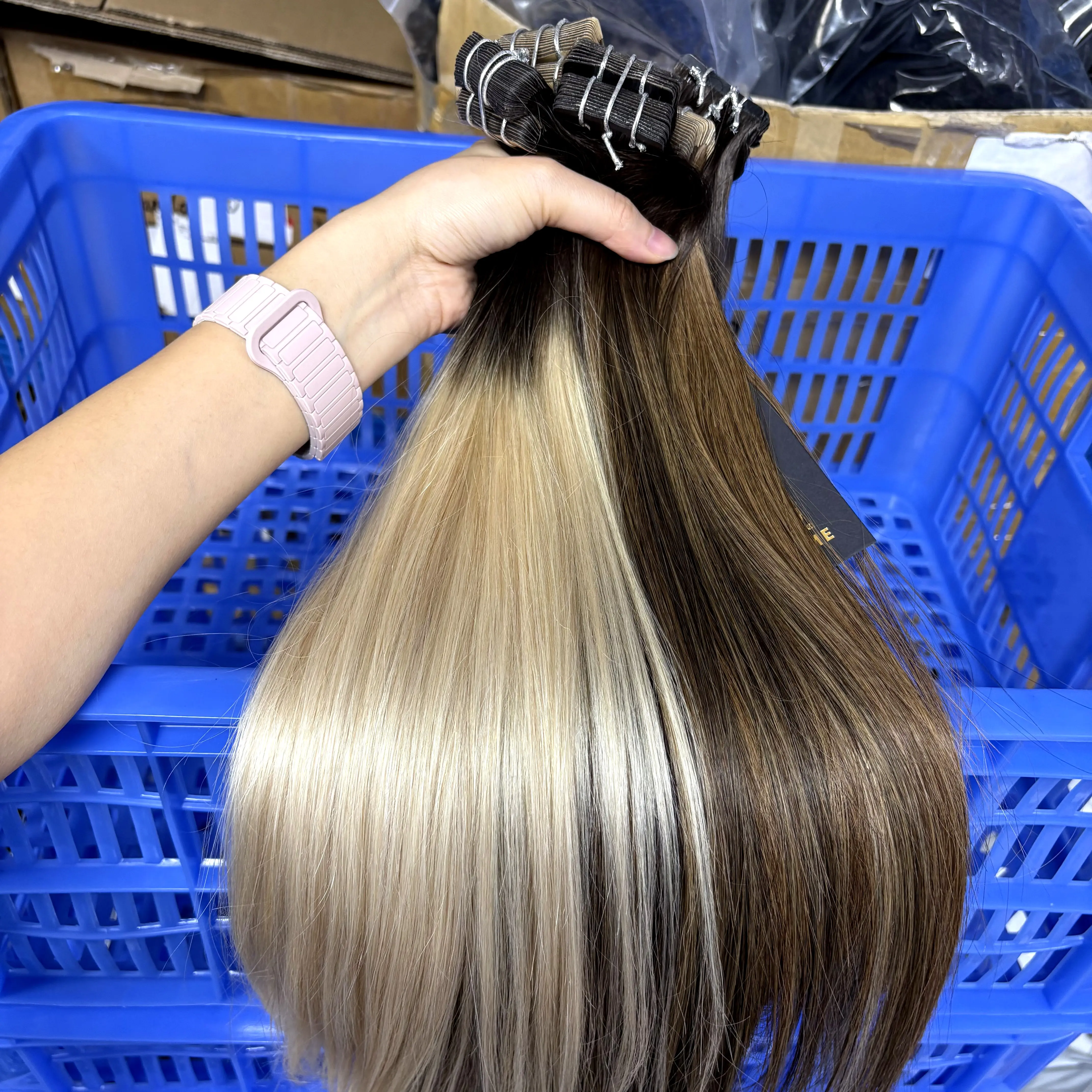 Tape In Vietnamese Virgin Human Hair 50g/20Pcs Colored Straight Extensions Skin Weft Adhesive Glue On Salon Quality